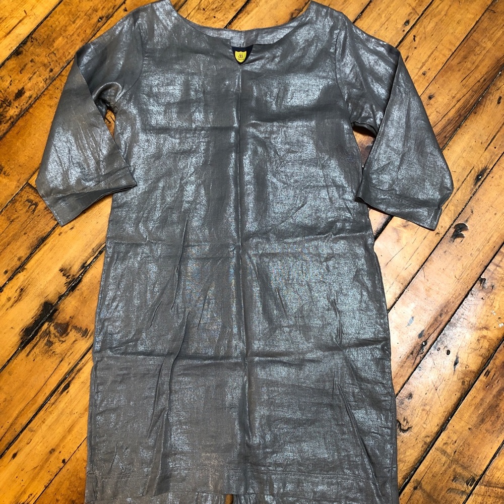 Guru New York Silver tunic style dress, 100% linen